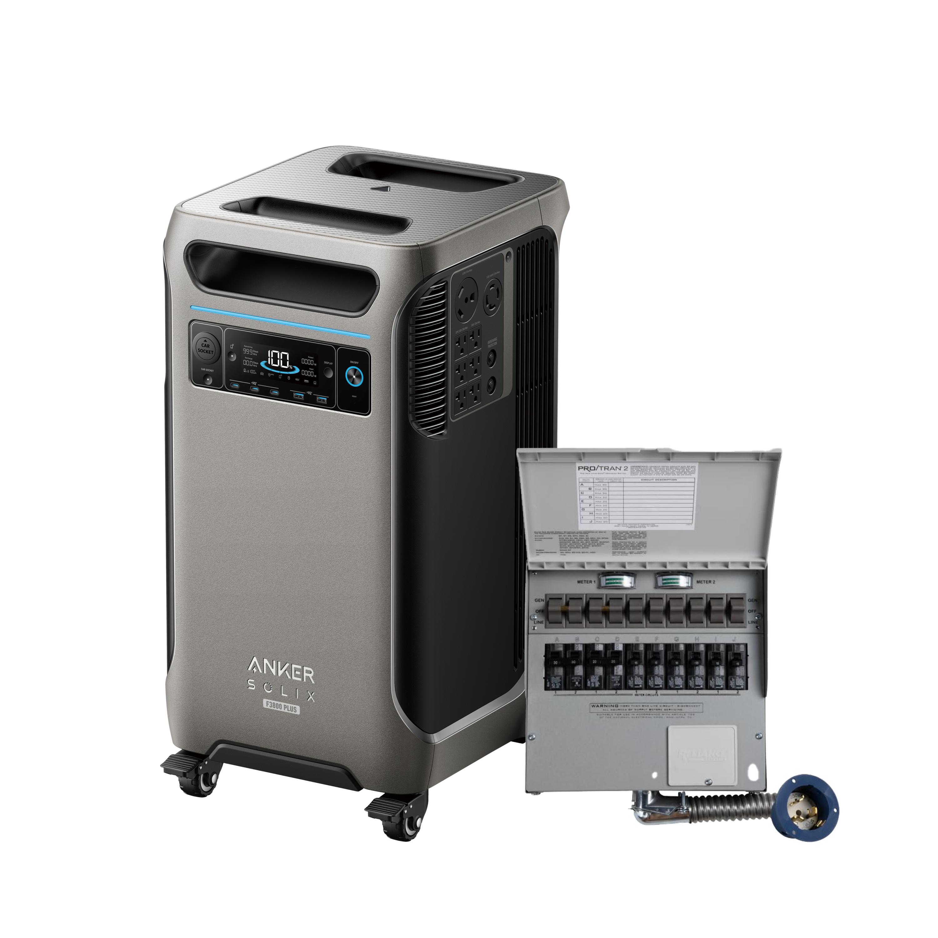 F3800 Plus station beside the 10-circuit manual transfer-switch panel in the B1790113F offer image