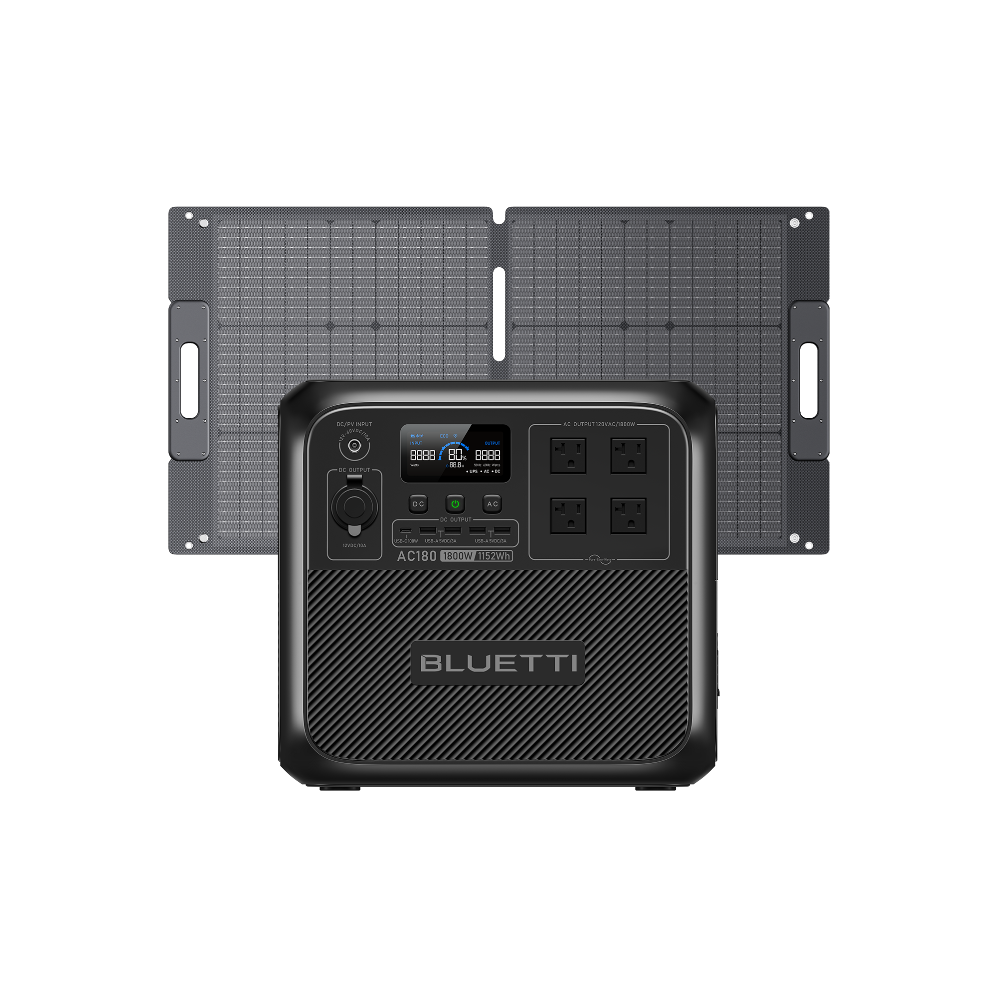 The exact option is named for one SP100L 100 W panel. Manufacturer rendering; no panel-output test is implied.
