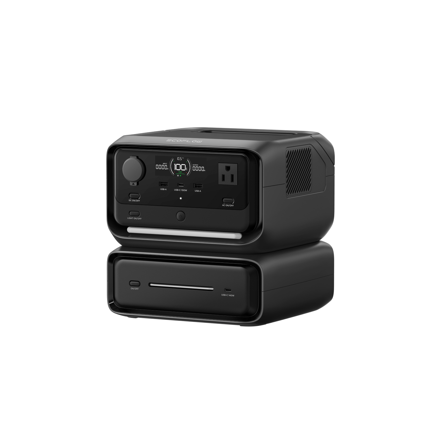 EcoFlow RIVER 3 Max bundle: RIVER 3 Plus stacked on the EB300 Smart Extra Battery