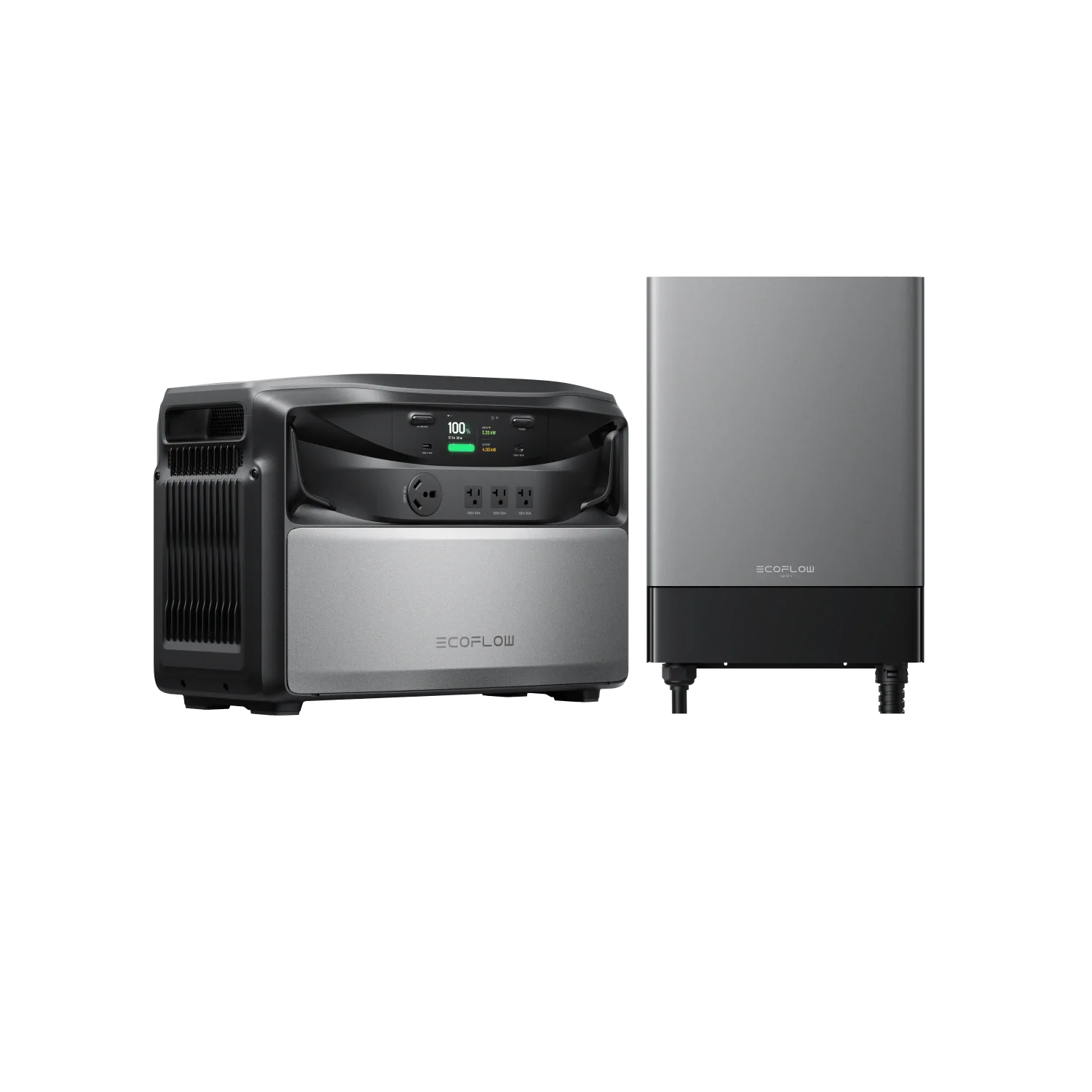 EcoFlow manufacturer illustration of the TITAN 5000 Classic and 120 V Smart Home Panel 10.
