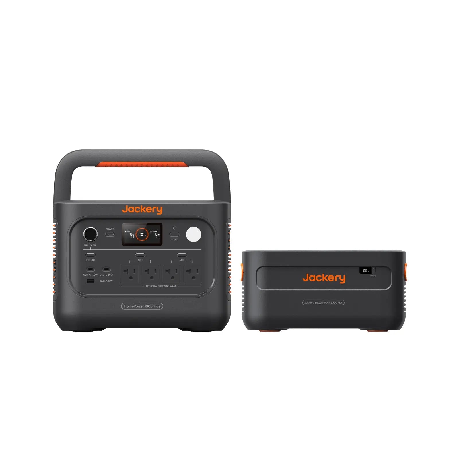 Jackery HomePower 1000 Plus v2 with one Battery Pack 2000 Plus v2 in selected SKU 60-102000-US00656, exact manufacturer CGI.