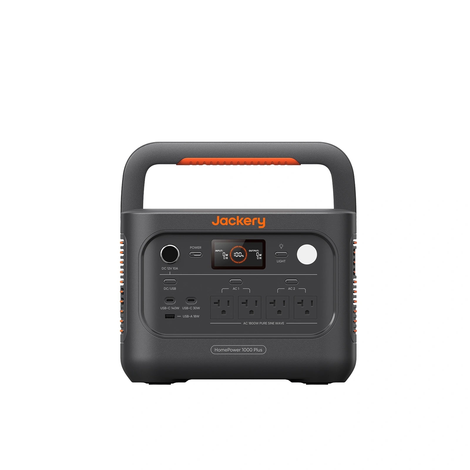 Black Jackery HomePower 1000 Plus v2 JHP-1000B station, exact standalone product-page CGI; separate white-finish rendering follows.
