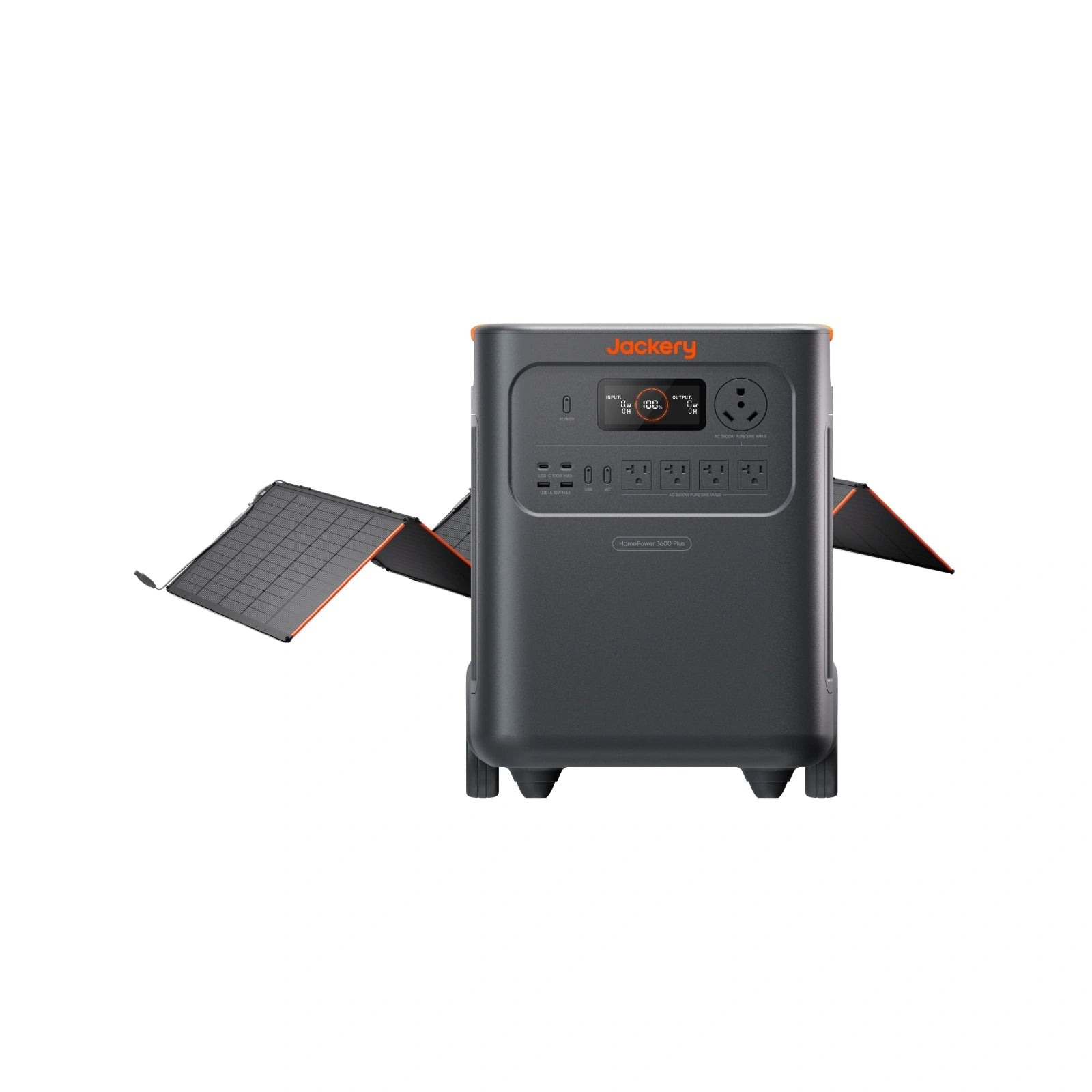 HomePower 3600 Plus station with one folded SolarSaga 500 X panel, official bundle rendering