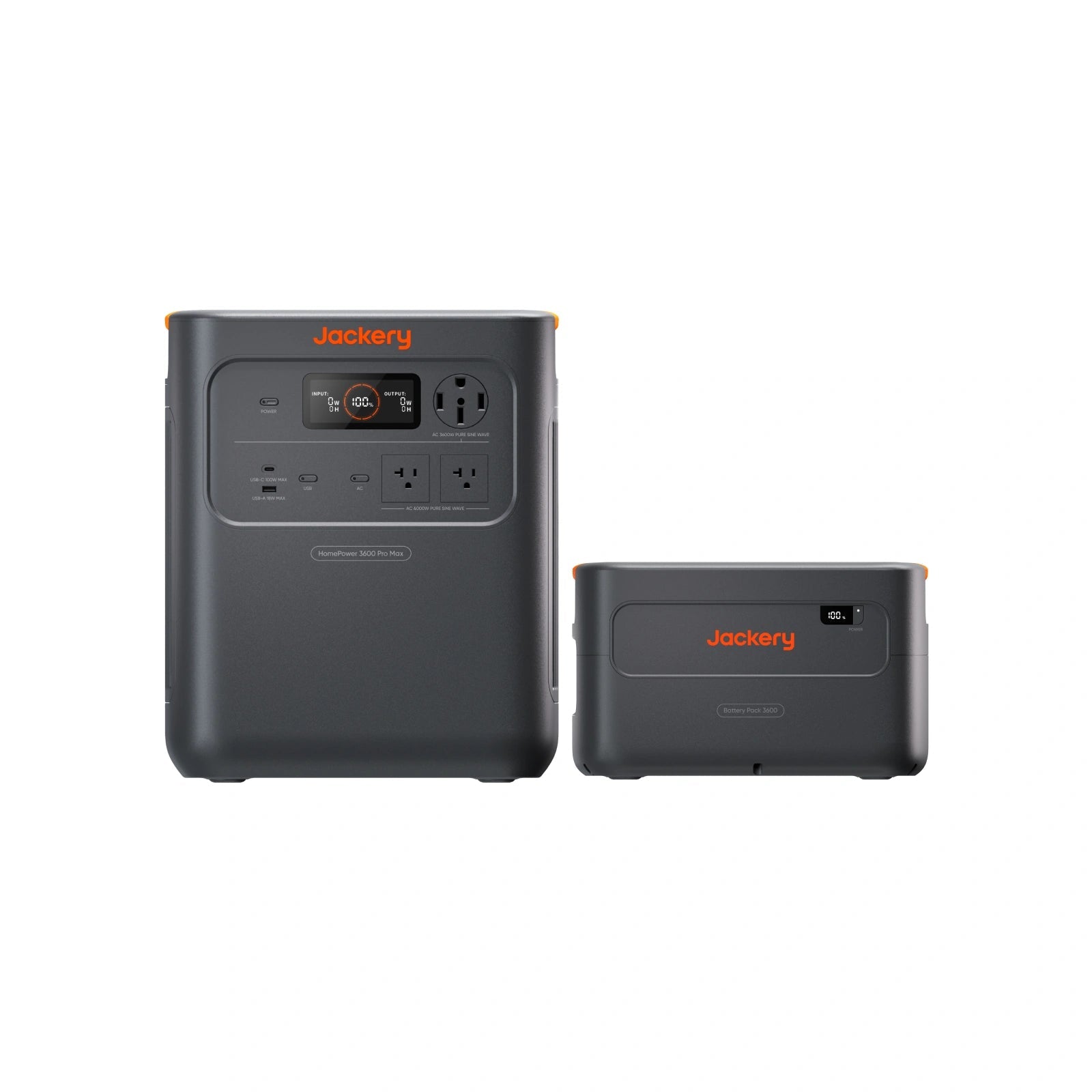 Manufacturer composite rendering of one HomePower 3600 Pro Max beside one Battery Pack 3600; the pictured second module is the bundle expansion pack, not a second inverter station.