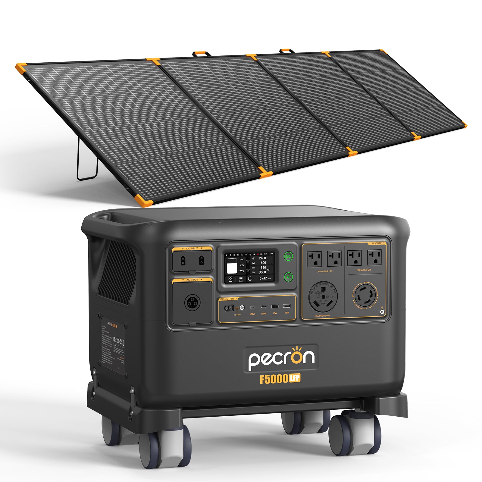 Pecron F5000LFP with 1 PV500 panels, manufacturer product illustration for the exact selected offer